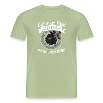 Wikinger Wolf Odins Valhalle - Männer T-Shirt - Sage - Vorne - AI Model Male 178 light (178cm)