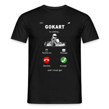 Gokart is calling - T-shirt homme - noir - Devant - AI Model Male 178 light (178cm)