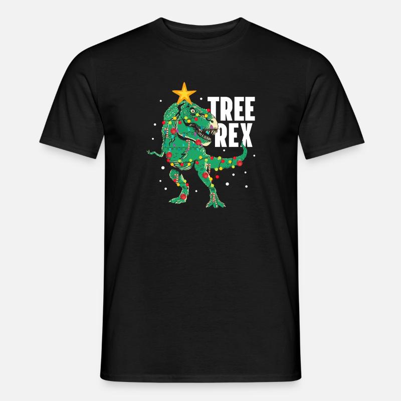 Tree Rex Funny T-Rex Lover Dinosaur Christmas Tree - Männer T-Shirt - Schwarz