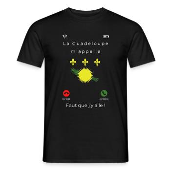 personnalisé Guadeloupe la Guadeloupe m appelle - T-shirt homme - noir - Devant - AI Model Male 178 light (178cm)