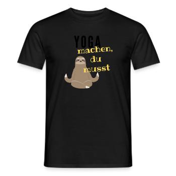 Faultier _yoga machen du musst - Männer T-Shirt - Schwarz - Vorne - AI Model Male 178 light (178cm)