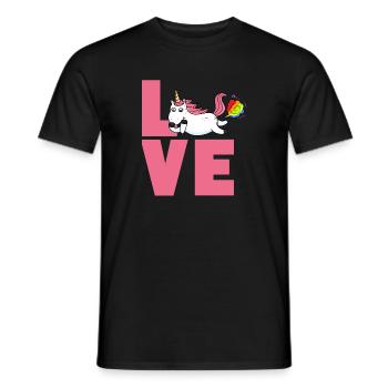 Love Einhorn - Männer T-Shirt - Schwarz - Vorne - AI Model Male 178 light (178cm)