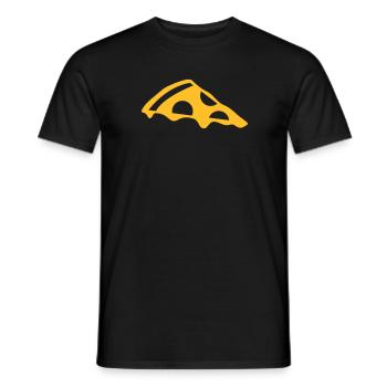 Pizza slice with cheese - Men's T-Shirt - black - Front - AI Model Male 178 light (178cm)