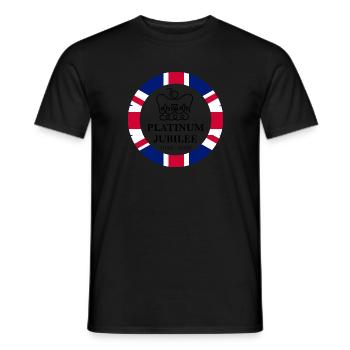 Jubilé de platine - Monarchie de la Reine britannique 2022 - T-shirt homme - noir - Devant - AI Model Male 178 light (178cm)