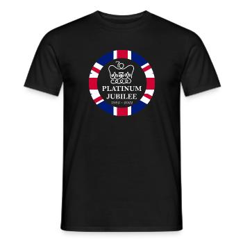 Jubilé de platine - 2022 - Monarchie reine britannique - T-shirt homme - noir - Devant - AI Model Male 178 light (178cm)