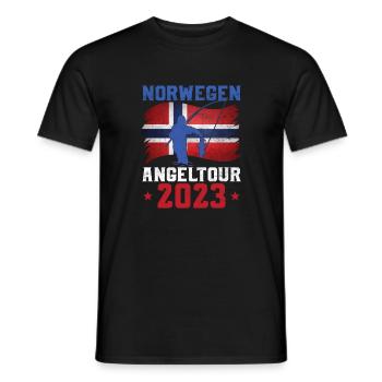 Angeln Norwegen 2023 Angeltour - Männer T-Shirt - Schwarz - Vorne - AI Model Male 178 light (178cm)
