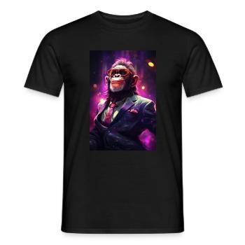 Funky Party Affe mit Partybrille Artwork - Männer T-Shirt - Schwarz - Vorne - AI Model Male 178 light (178cm)