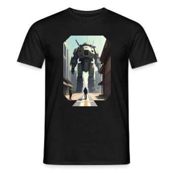 Manga Big Robot - Men's T-Shirt - black - Front - AI Model Male 178 light (178cm)
