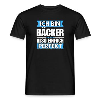 Einfach ein Perfekter Bäcker - Männer T-Shirt - Schwarz - Vorne - AI Model Male 178 light (178cm)