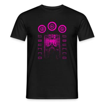 Techno techno angel with boxes in pink - Men's T-Shirt - black - Front - AI Model Male 178 light (178cm)