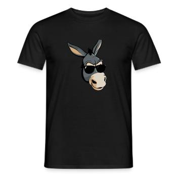 Cool donkey with sunglasses - Men's T-Shirt - black - Front - AI Model Male 178 light (178cm)
