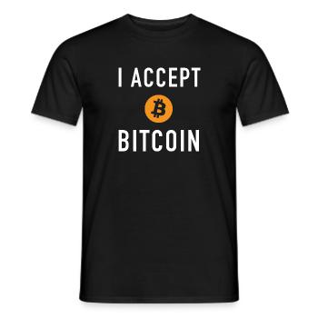 Accept BTC - Men's T-Shirt - black - Front - AI Model Male 178 light (178cm)