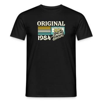 40th Anniversary Cassette September 1984 - Men's T-Shirt - black - Front - AI Model Male 178 light (178cm)
