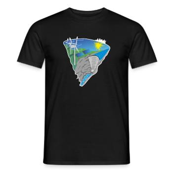 Protection solaire de l'énergie éolienne solaire Protection de l'environnement - T-shirt homme - noir - Devant - AI Model Male 178 light (178cm)