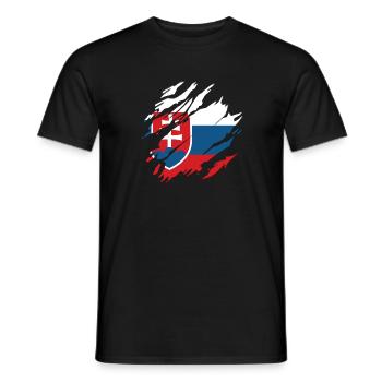 Slowakei Flagge Kratzer Used Look Cut Slowakisch - Männer T-Shirt - Schwarz - Vorne - AI Model Male 178 light (178cm)