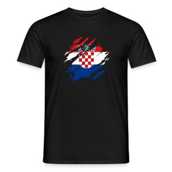 Croatie Drapeau de l’Adriatique Zagreb Drapeau croate - T-shirt homme - noir - Devant - AI Model Male 178 light (178cm)