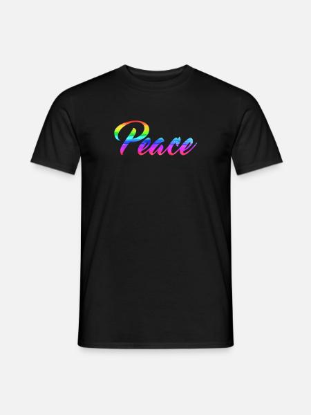 Peace Regenbogenfahne - Männer T-Shirt - Schwarz