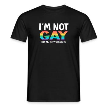 i m not gay but my boyfriend is - Männer T-Shirt - Schwarz - Vorne - AI Model Male 178 light (178cm)