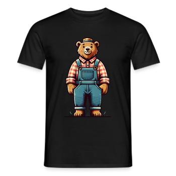 Cute Bear Farmer - Männer T-Shirt - Schwarz - Vorne - AI Model Male 178 light (178cm)