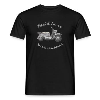 Made in the GDR, troll scooter, simson, moped, ossi - Men's T-Shirt - black - Front - AI Model Male 178 light (178cm)