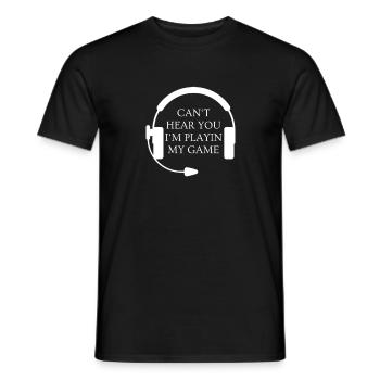 Les hommes et les femmes adorent jouer avec des écouteurs - T-shirt homme - noir - Devant - AI Model Male 178 light (178cm)