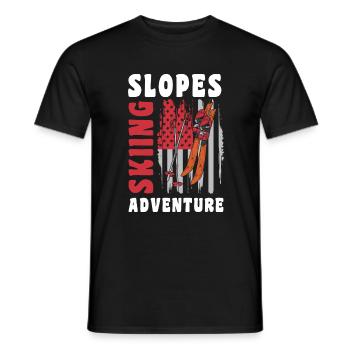 Sports d’hiver Vacances d’hiver Pistensau Skieur - T-shirt homme - noir - Devant - AI Model Male 178 light (178cm)