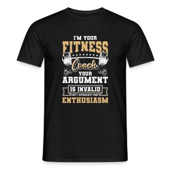 Fitness Trainer Muscles Bench Press Training - Men's T-Shirt - black - Front - AI Model Male 178 light (178cm)