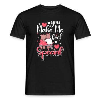 Romantisch Paar Romantik Zuneigung - Männer T-Shirt - Schwarz - Vorne - AI Model Male 178 light (178cm)