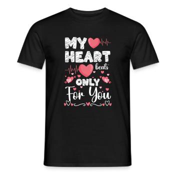 Romantisch Herz Partner - Männer T-Shirt - Schwarz - Vorne - AI Model Male 178 light (178cm)