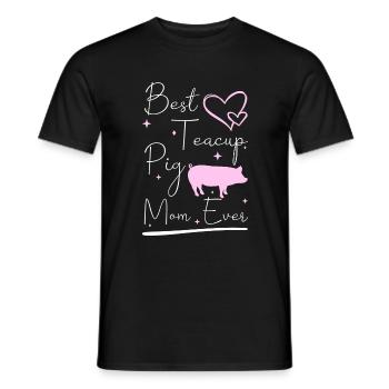 Teacup Minischwein Schweinchen Tierliebhaber - Männer T-Shirt - Schwarz - Vorne - AI Model Male 178 light (178cm)