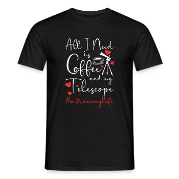 Astronomy Planets Galaxy Astronaut - Men's T-Shirt - black - Front - AI Model Male 178 light (178cm)