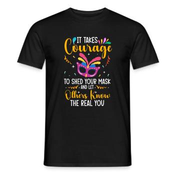 Disguise costume party Mardi Gras - Men's T-Shirt - black - Front - AI Model Male 178 light (178cm)
