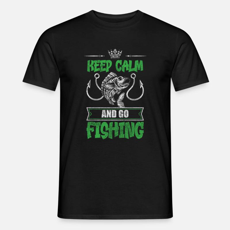 Angeln Barsch Boot Teich - Männer T-Shirt - Schwarz