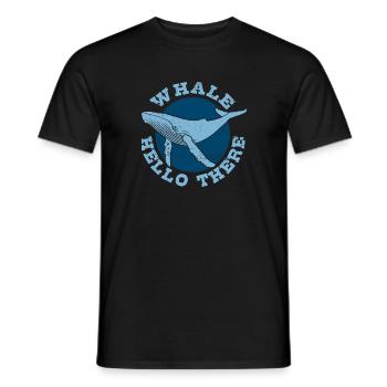 Baleine Hello There - Baleine - Baleine à bosse - Mammifère marin - T-shirt homme - noir - Devant - AI Model Male 178 light (178cm)