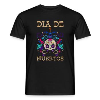 Commémoration de l’honneur du Festival des morts du Dia de Muertos - T-shirt homme - noir - Devant - AI Model Male 178 light (178cm)