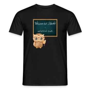 Wissen ist Macht - und ich bin der Dealer - Männer T-Shirt - Schwarz - Vorne - AI Model Male 178 light (178cm)