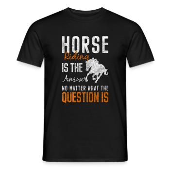 Pferd Freundschaft Mähne Turnierreiten - Männer T-Shirt - Schwarz - Vorne - AI Model Male 178 light (178cm)