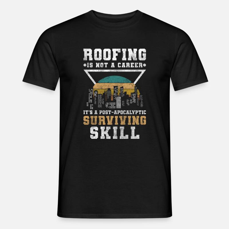 Dachdecken Bauen Held - Männer T-Shirt - Schwarz