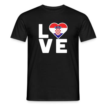 Croatie Championnat du monde de football Amour WM - T-shirt homme - noir - Devant - AI Model Male 178 light (178cm)