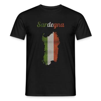 Sardinia Italy Flag Sardegna Holiday - Men's T-Shirt - black - Front - AI Model Male 178 light (178cm)