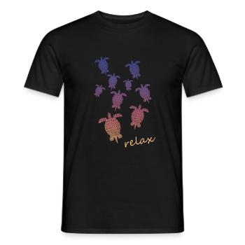 Schildkröten Turtle relax - Männer T-Shirt - Schwarz - Vorne - AI Model Male 178 light (178cm)