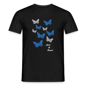 Schmetterlinge butterflies bayern love and peace - Männer T-Shirt - Schwarz - Vorne - AI Model Male 178 light (178cm)