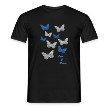 Butterflies Schmetterlinge - Männer T-Shirt - Schwarz - Vorne - AI Model Male 178 light (178cm)