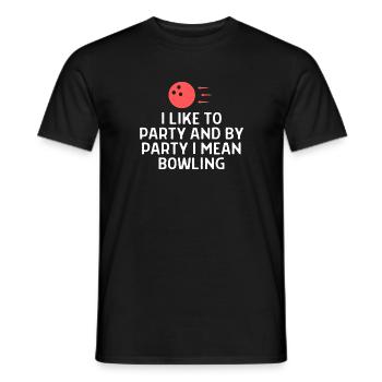 Bowling Sayings Bowling Bowler Skittles Gift - Men's T-Shirt - black - Front - AI Model Male 178 light (178cm)