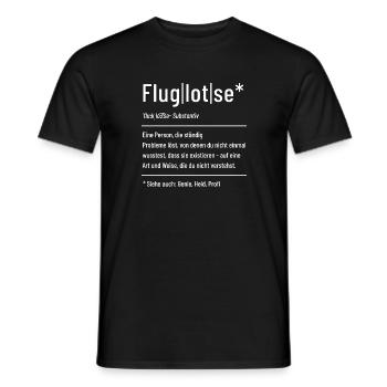 Fluglotse - Definition - Lexikon - Männer T-Shirt - Schwarz - Vorne - AI Model Male 178 light (178cm)