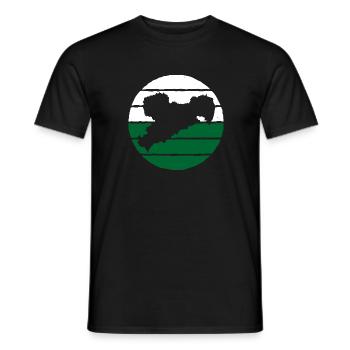 Sachsen Flagge Umriss Sächsische Fahne Ossi SN - Männer T-Shirt - Schwarz - Vorne - AI Model Male 178 light (178cm)