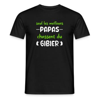 Seul les meilleurs papas chassent du gibier - T-shirt homme - noir - Devant - AI Model Male 178 light (178cm)