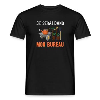 je serai dans mon bureau - T-shirt homme - noir - Devant - AI Model Male 178 light (178cm)
