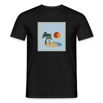 Summer Gift Holiday Sun Island Palm trees fun - Men's T-Shirt - black - Front - AI Model Male 178 light (178cm)