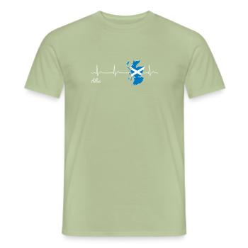 Scotland Alba Heartbeat Heartbeat - Men's T-Shirt - sage - Front - AI Model Male 178 light (178cm)